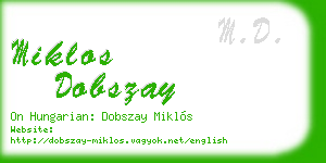 miklos dobszay business card